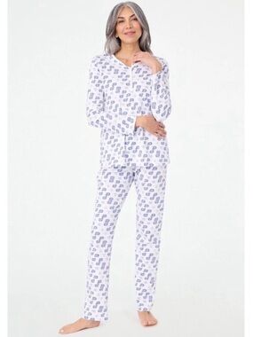Roller Rabbit Moby Whale Pima Cotton Pajama Top & Bottoms Set Size Small
